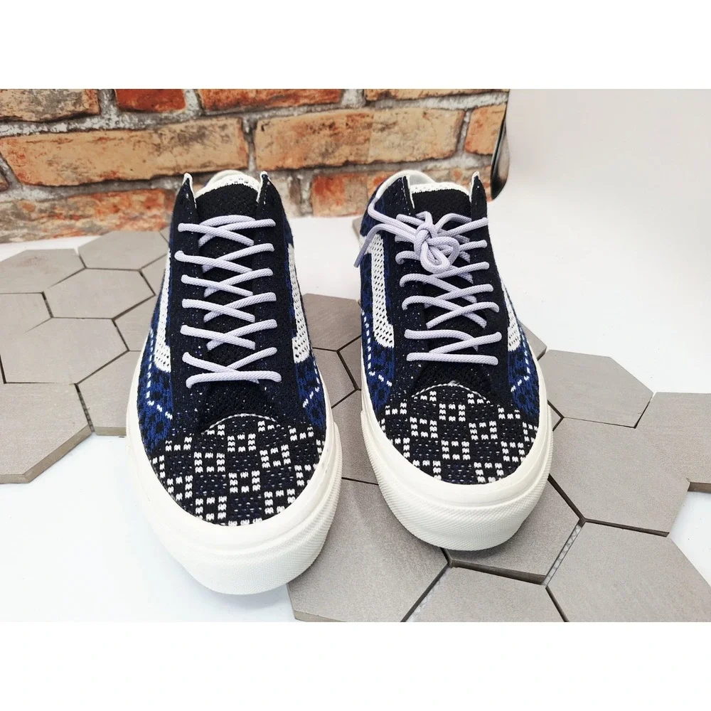 Vans Vault LX Old Skool 36 EK Cheetah Navy Blue Black Knit Men Sz 9.5 Premium